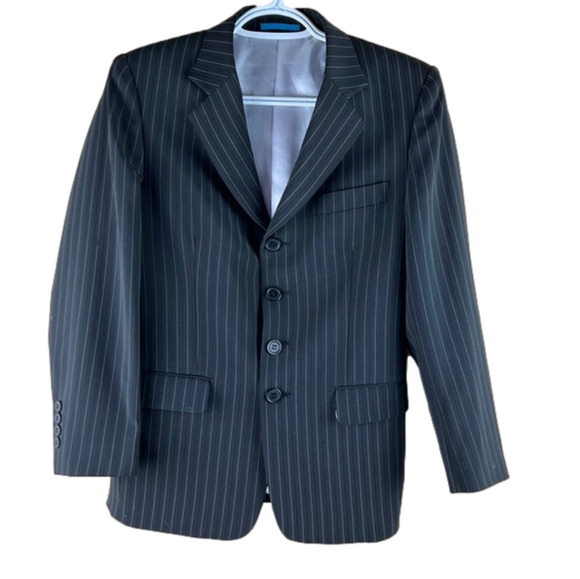 Vroom & Dressman Youth Black Pinstripe Blazer - Picture 1 of 10